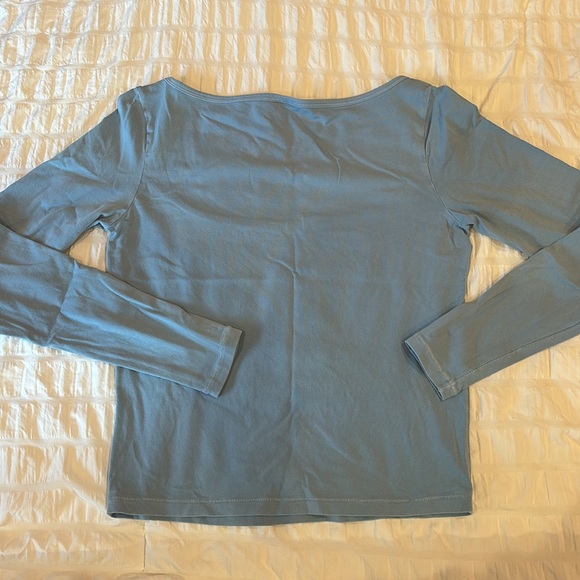 SKIMS New Vintage Scoop Long Sleeve T-Shirt - Iris Blue Size L - Picture 5 of 5